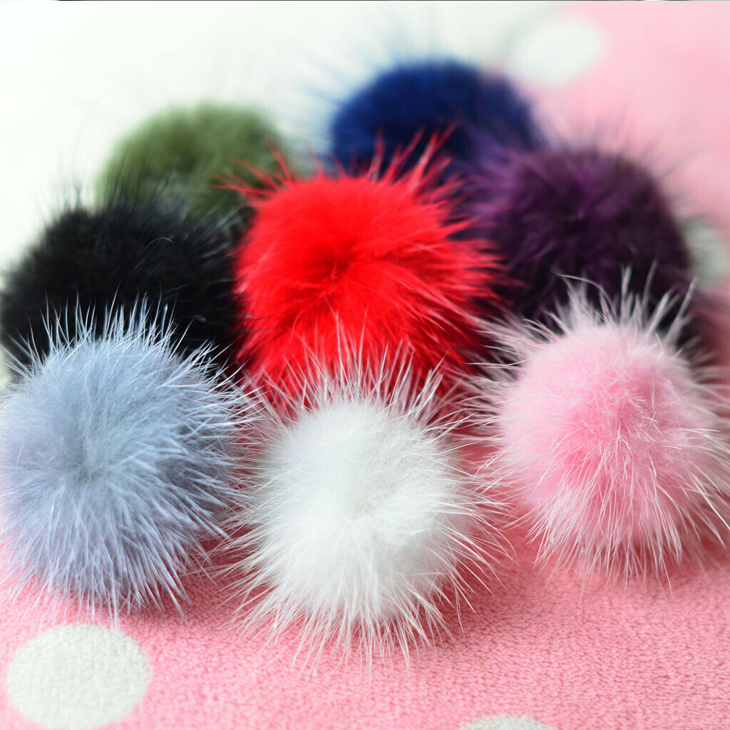 16Pcs Fluffy Pompom Ball For Women Hair Band Clips Earring Jewelry Gifts DIY