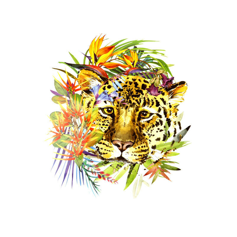Leopard Head Patches Transfer Iron On Parches DIY Washable Clothes Sticke.l8