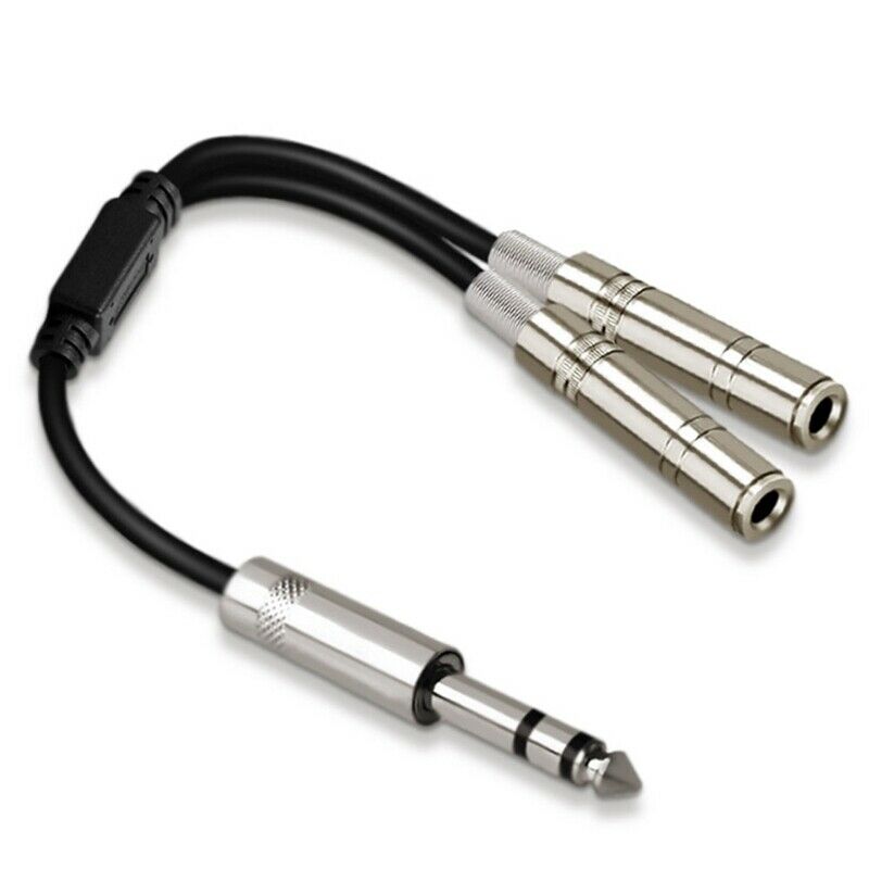 6.35mm 1/4 Inch Stereo Jack Splitter Cable Adapter Lead Plug to Double 6.35mm B3