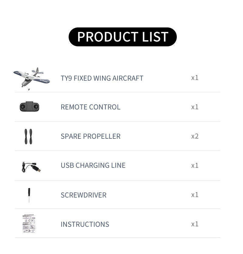 Outdoor Toys For Children TY9 Glider 2.4GHz  Beginner Electric RC Aircraft Drone