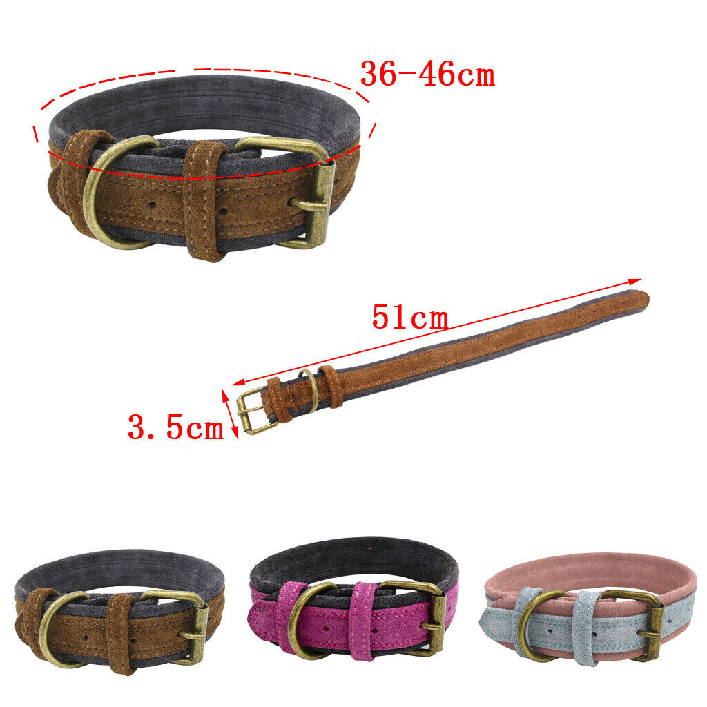 Traditional Brown/Red/Blue Adjustable Leather Pet Dog Collar Brown