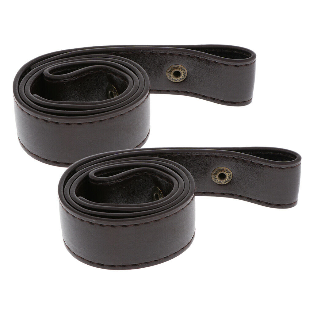 2pcs Leather Purse Strap Metal Snap Button Bag Accessories Strap DIY 23.62"