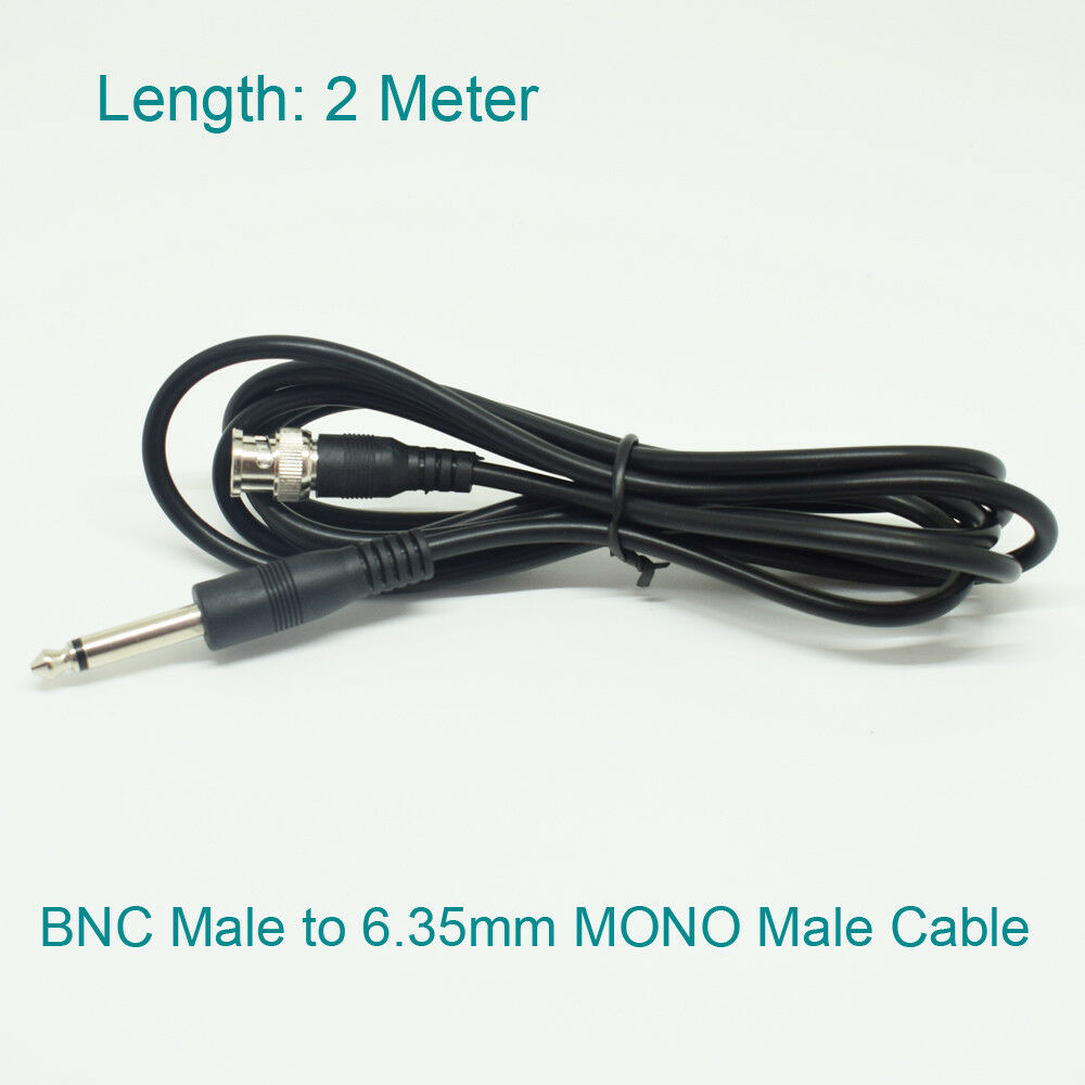 1pc 2M/6.6FT BNC Male To 1/4" 6.3mm Mono Male Plug Audio Adapter Cable Black