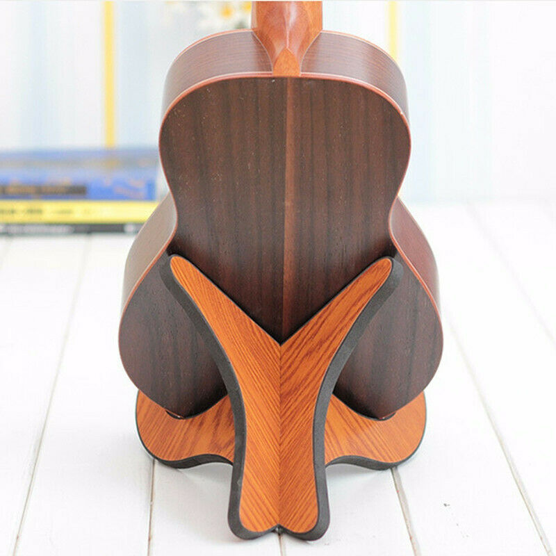 1 PC Guitar Ukulele Holder Stand Wooden Collapsible Guitar Display Stand Rack