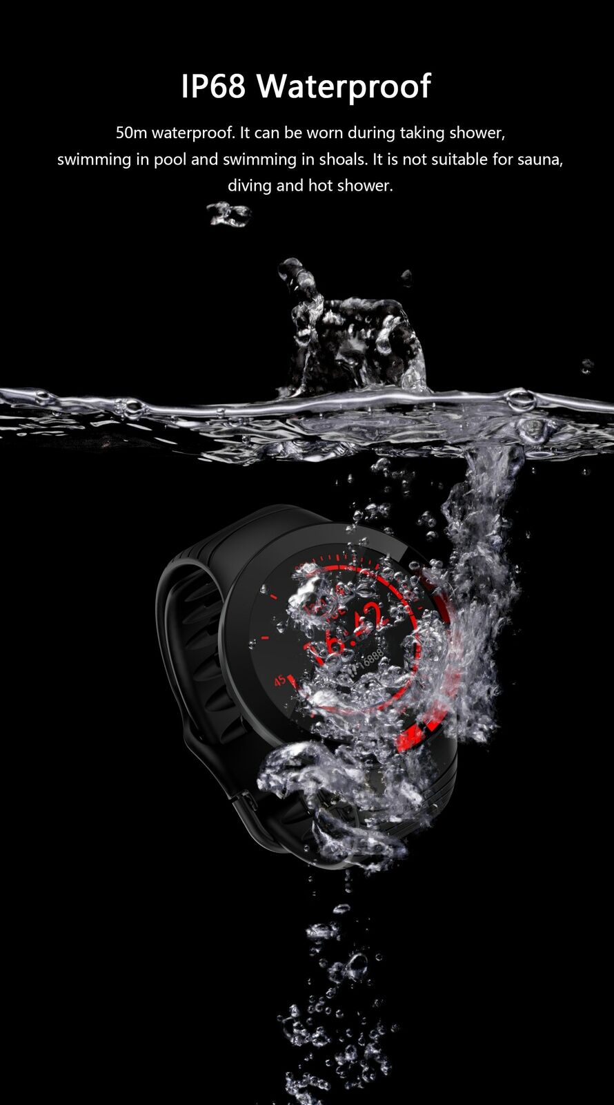 E3 Smart Watch Men Fitness Bracelet Heart Rate Blood Pressure Health Tracker SUK