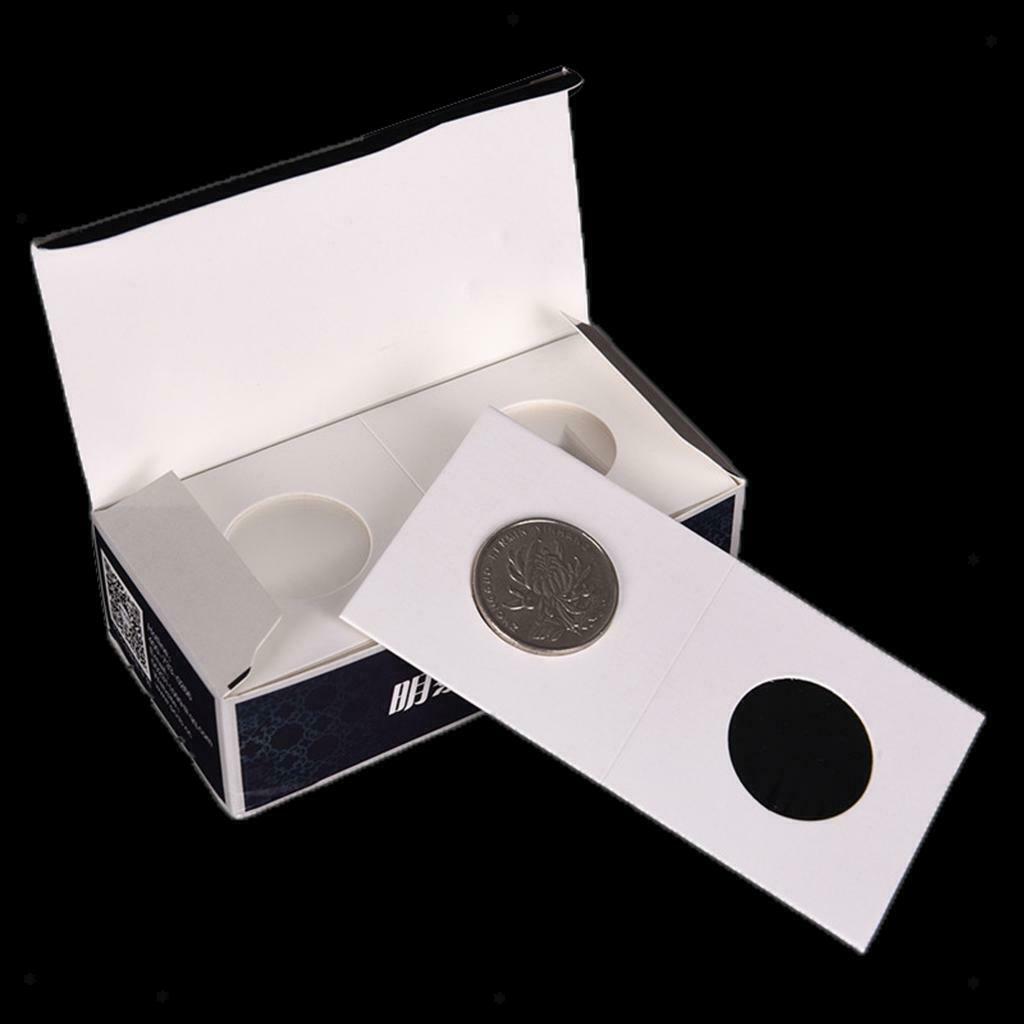 100 Pieces Coin Flips Mega Assorment 25mm Coin Holder Card for Storage