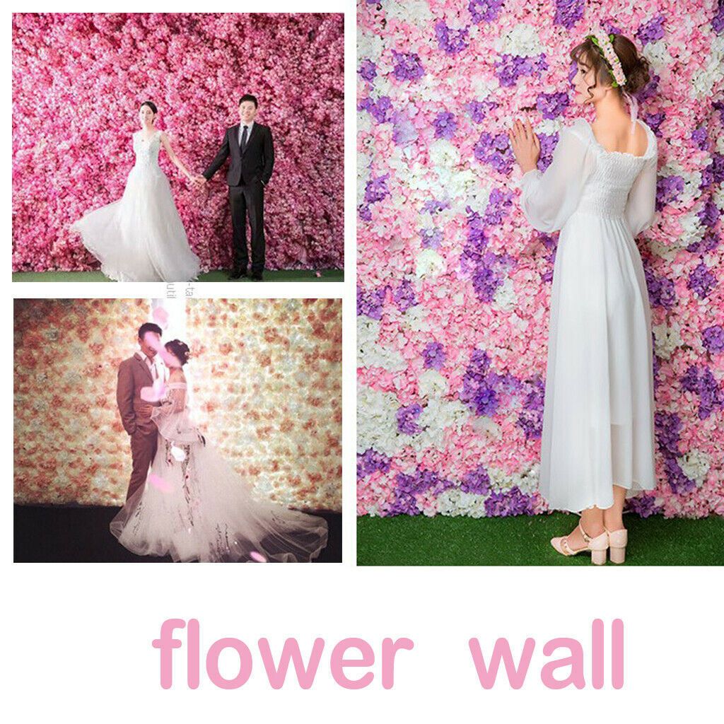 Pieces of 2 Upscale Rose Hydrangea Silk Flower Panel with Stage Background