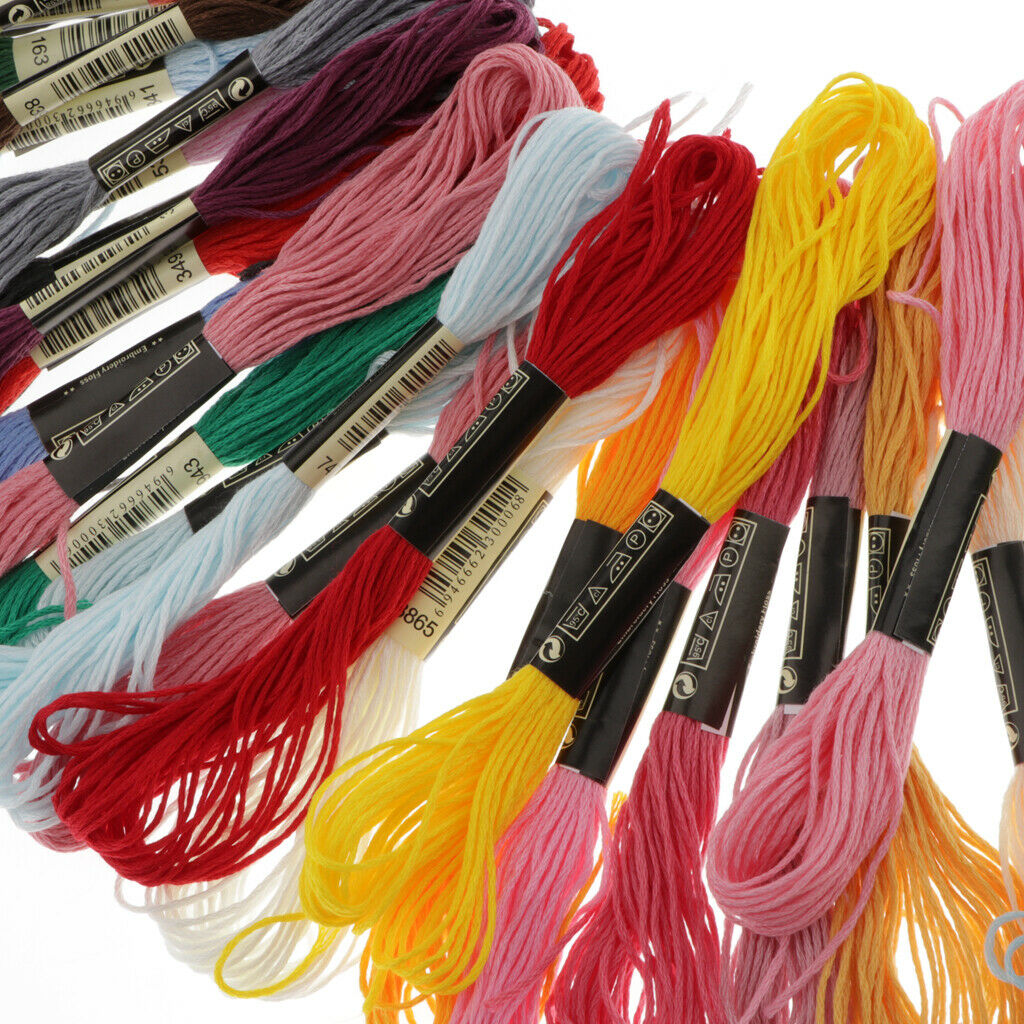 Embroidery Floss Kit 100 Colors Thread With  & Threader For Sewing