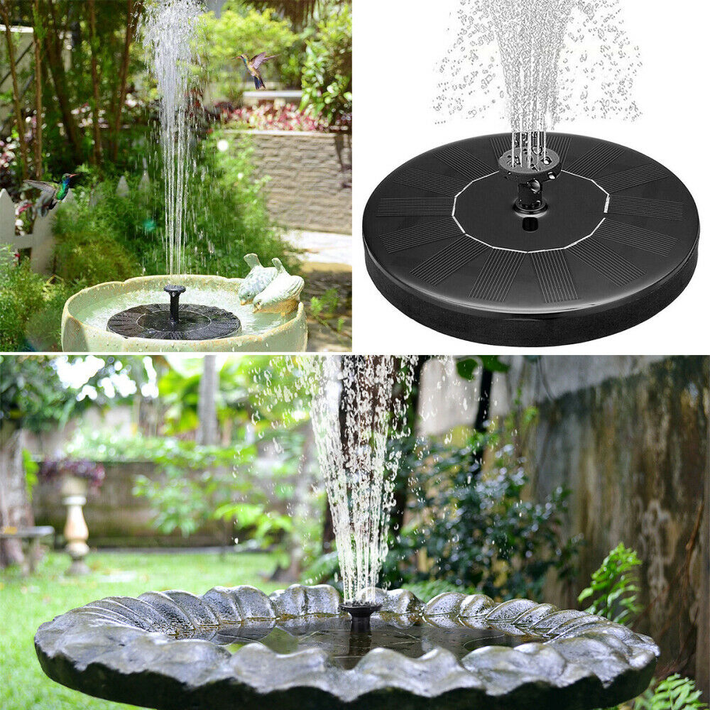 Solar Powered Bird Bath Fountain Water Pump Floating Outdoor Pond Garden Patio