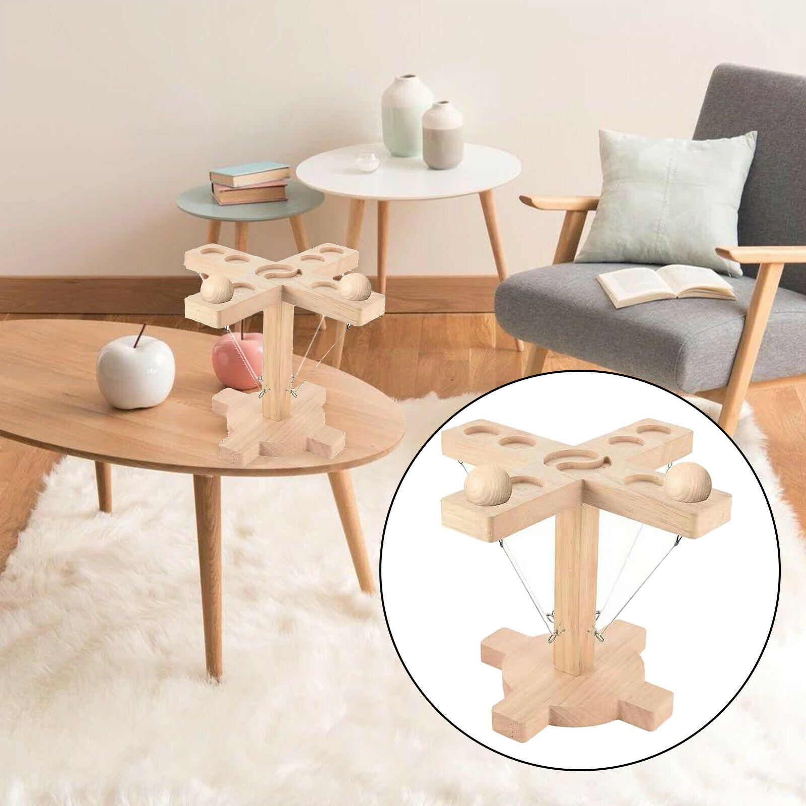Wooden Ring Toss Hooks Interactive Game for Bars Party Home for Adults