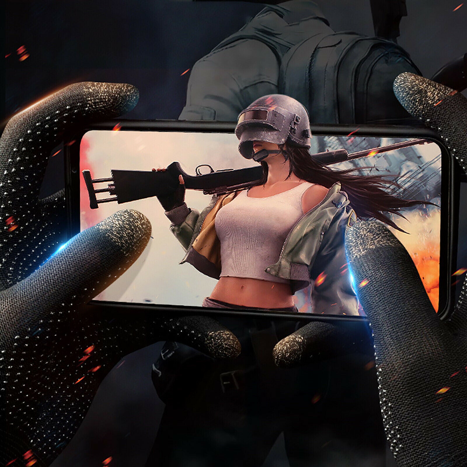 For PUBG Mobile Phone Games Thumbs Finger Sleeve Gloves Sweatproof Touch Screen