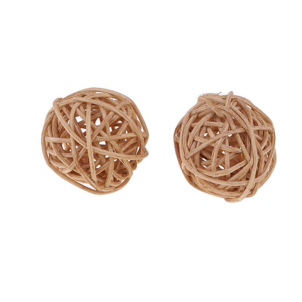 15Pcs Natural Rattan Vine Ball Twig Orbs Balls Wicker Balls for Pets Cats Toys