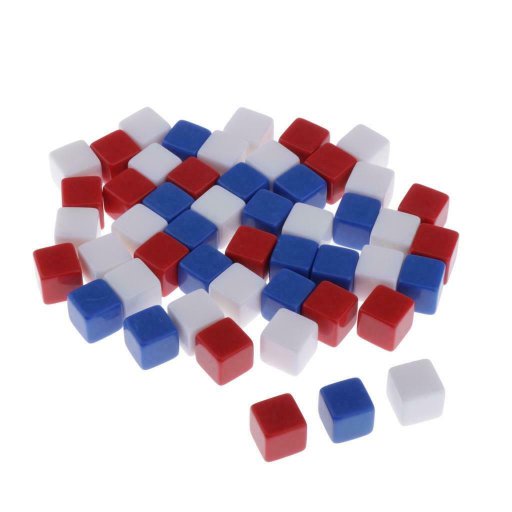 16mm Acrylic Blank Mixed Dice Cubes - D6 Dice for Board Games, DIY, Fun and