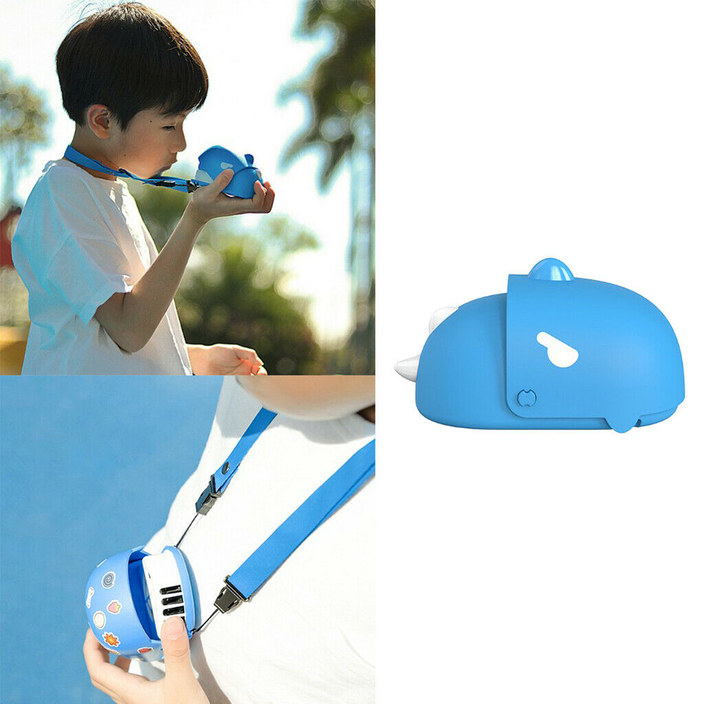 Mini Fan Rechargable Summer Cooling Fan 5V for Travel Outdoor Kids Toys Blue