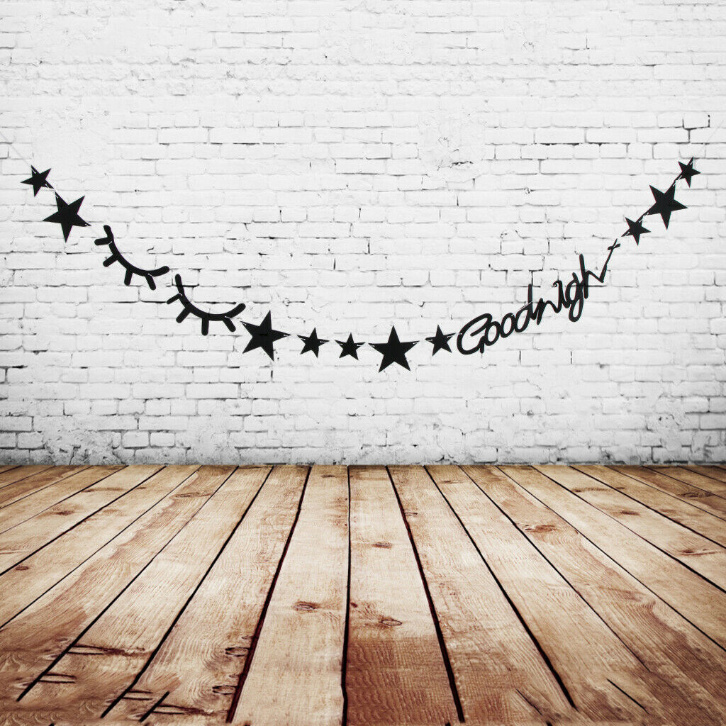 Star Eyelashes Flags Bunting Goodnight Banner Kids Birthday Party Decor