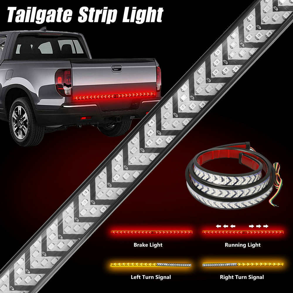 60" LED Truck Tailgate Light Bar Strip Reverse Brake Tail Flowing Turn Signal