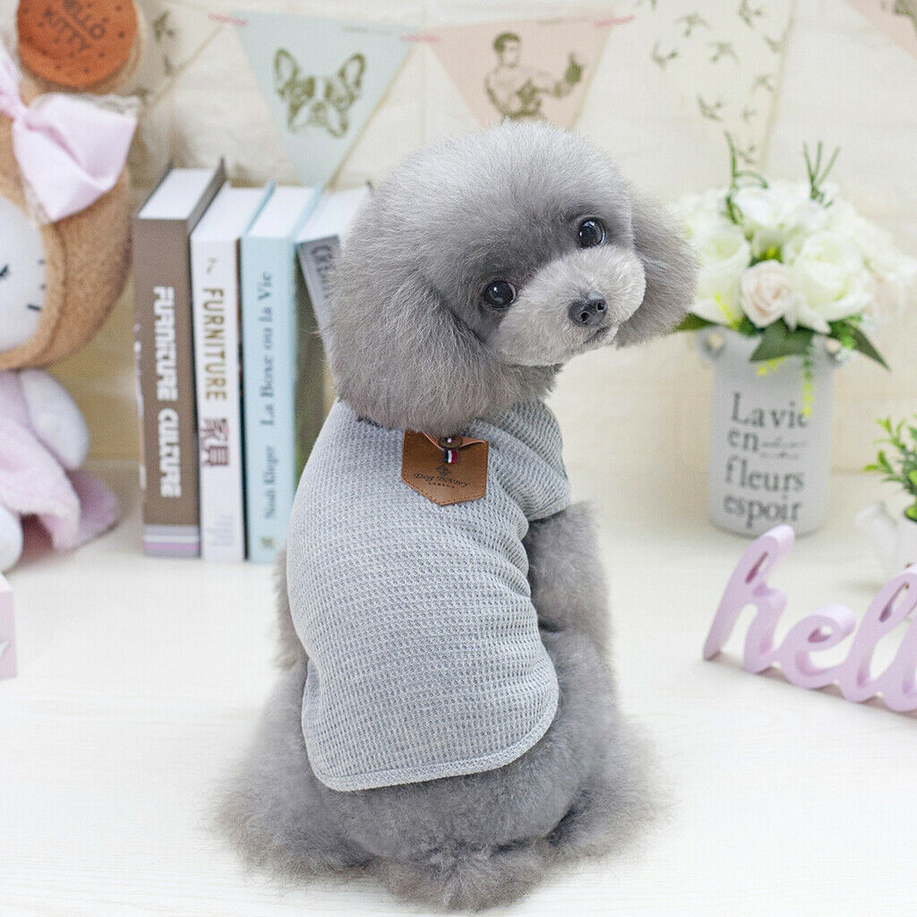 2x Cute Pet Dog Korean Style T-shirt Clothes Summer Vest Puppy Costume L