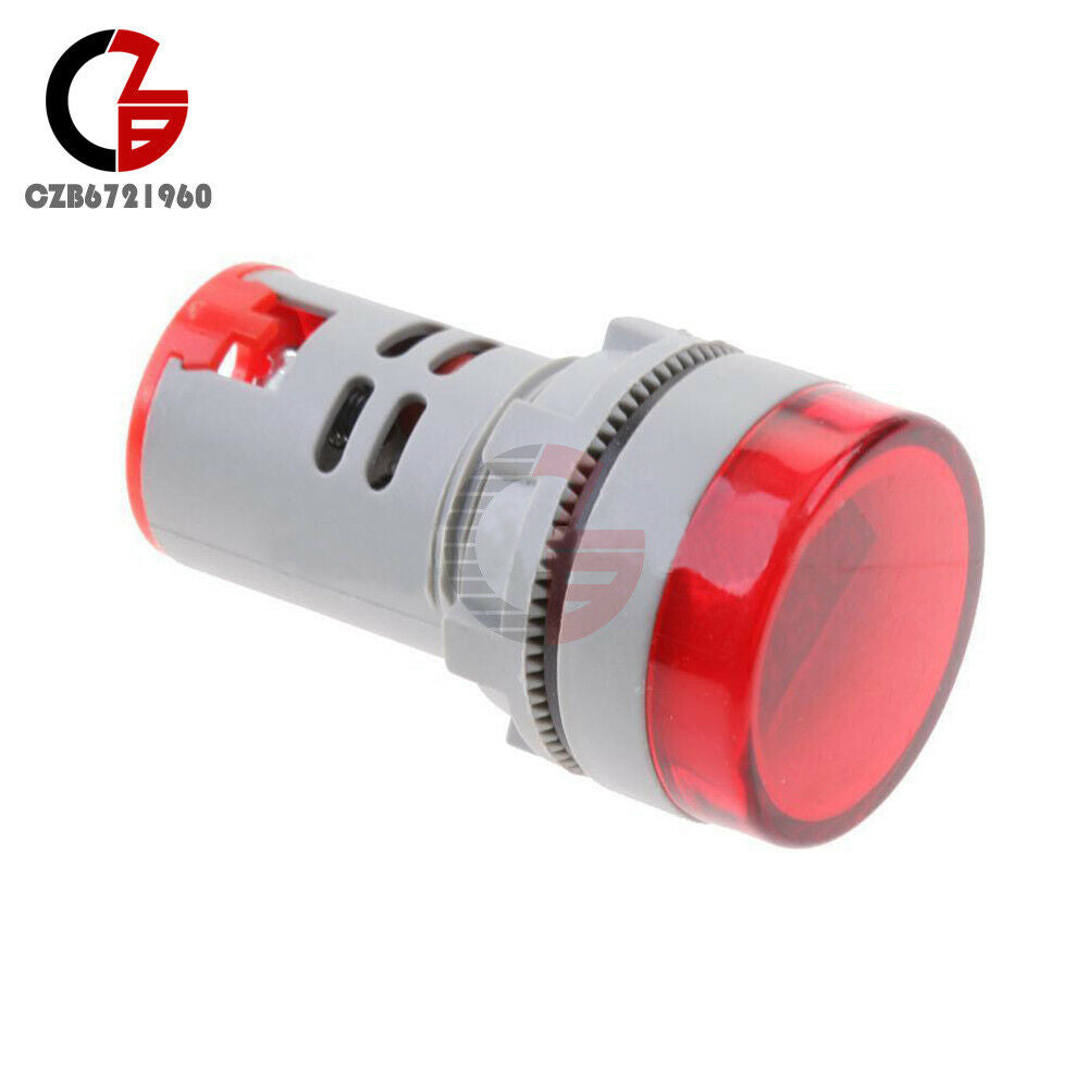 22MM AC 60-500V Red LED Voltmeter Voltage Meter Indicator Pilot Light DIY 60Hz
