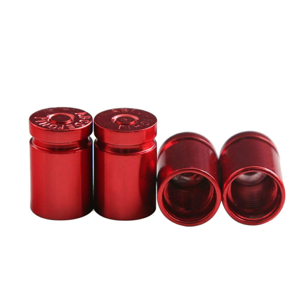4 Pcs Auto Truck Bicycle Vehicle Wheel Tire Tyre Stem Valve Dust Caps Covers Red