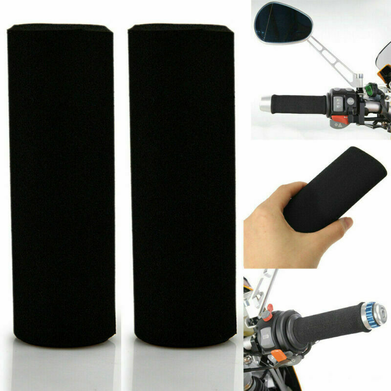 2Motorcycle Anti Vibration Handle Bar Foam Comfort Motorbike Slip Over Grips X2