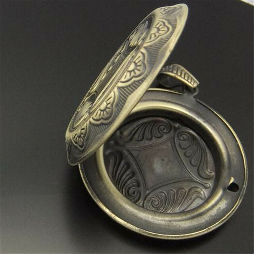 2 pcs Retro Bronze Floral Prayer Box Brass For Photo Picture Frame Pendant DIY