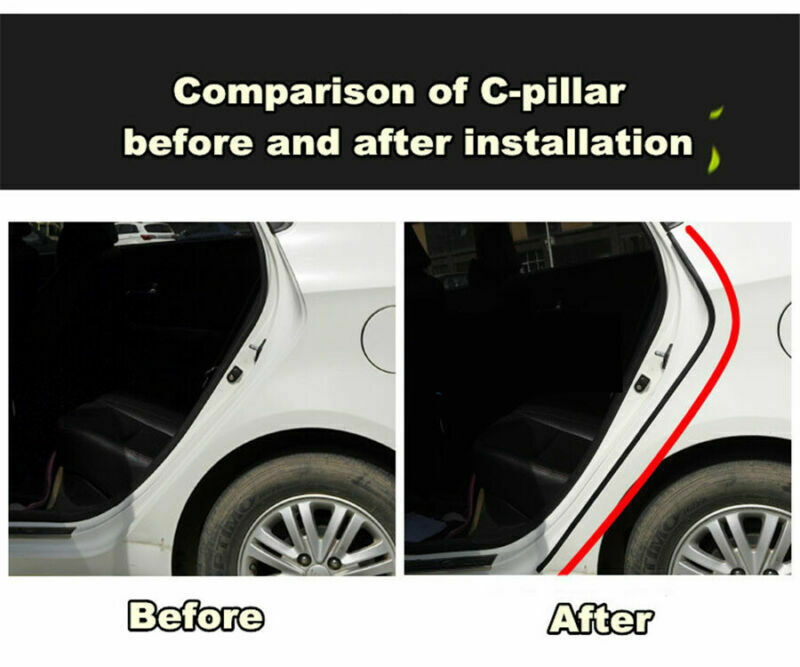2 Meter B C Pillar Rubber Seal Strip Car Door Anti-Noise Dustproof Sealer Black