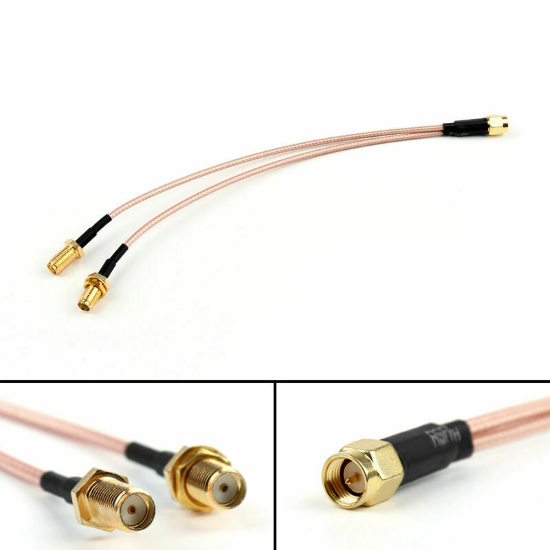 1Pcs 20cm RG316 Y Type 1 SMA Male Plug to 2 SMA Female Jack Pigtail Cable 8in SP