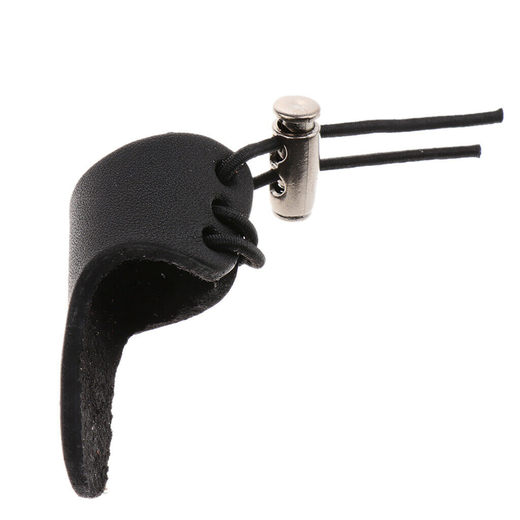 Leather Archery Finger Tab For Recurve Bows Hunting Finger Protector Black