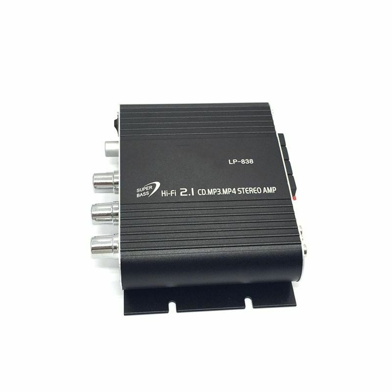 Lepy LP-838 20W Mini HiFi BASS 2.1 Car Home Audio Amplifier Mobile PC Player 12V