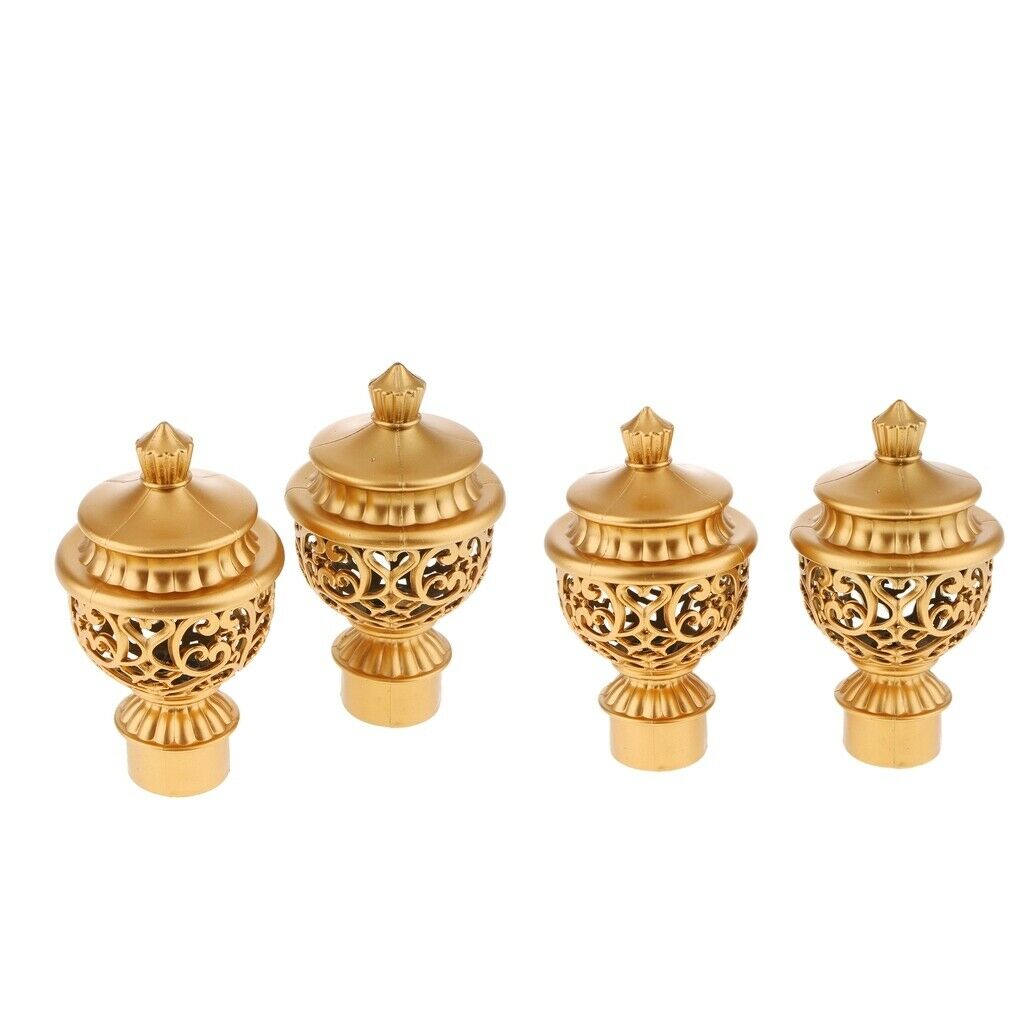 4x Curtain Decorative Pole Finials Living Room Drapery Rod Caps 28mm Dia