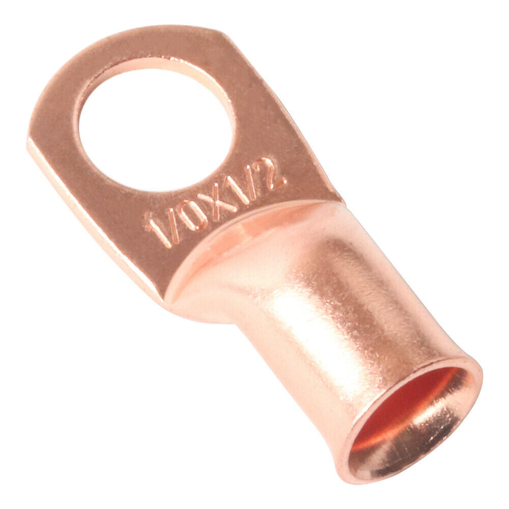 (20)1/0 AWG-1/2" Copper Lugs Ring Terminals Welding Battery Bare Connectors