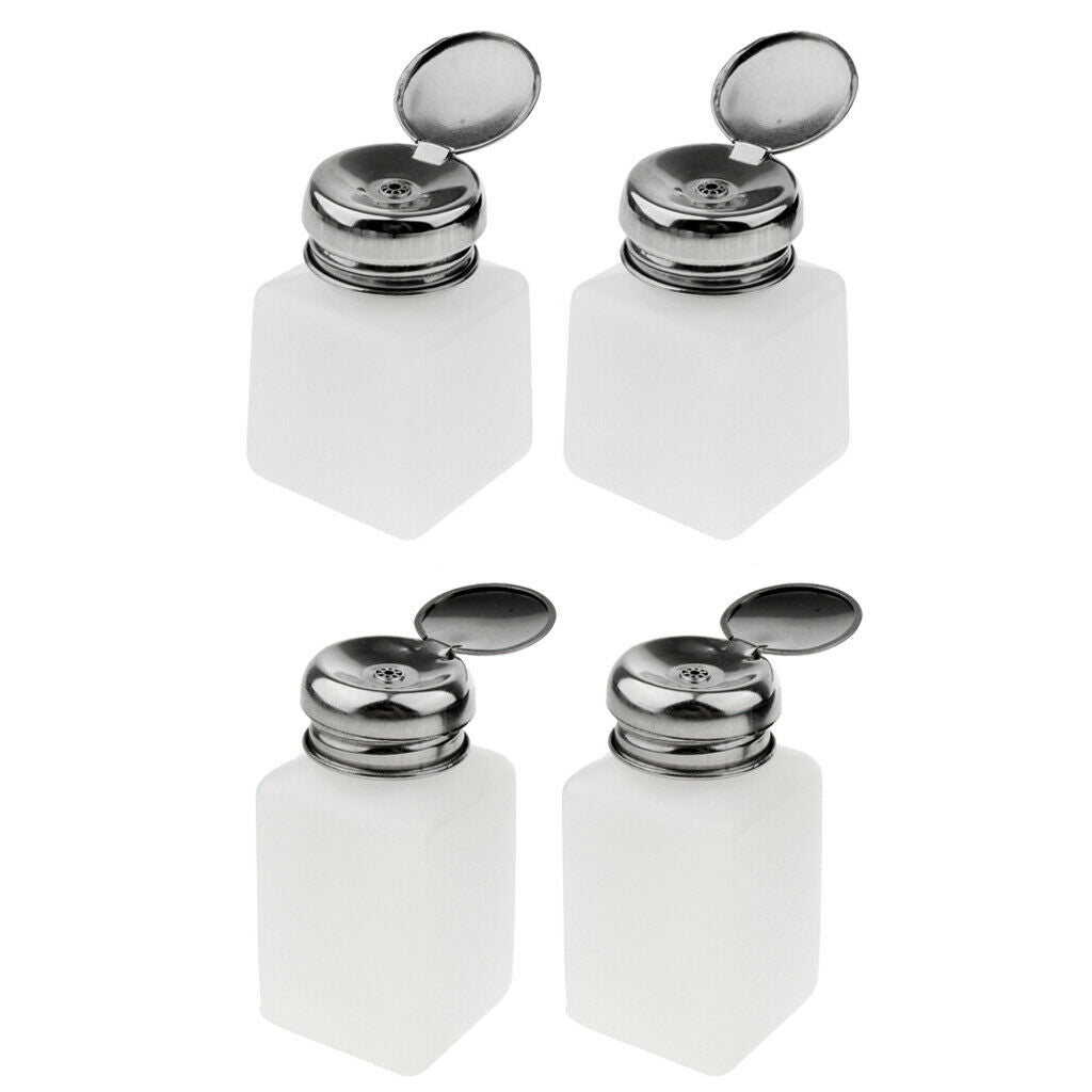 4 Pcs Nail Polish Remover Pump Dispenser Press Bottle Empty Container
