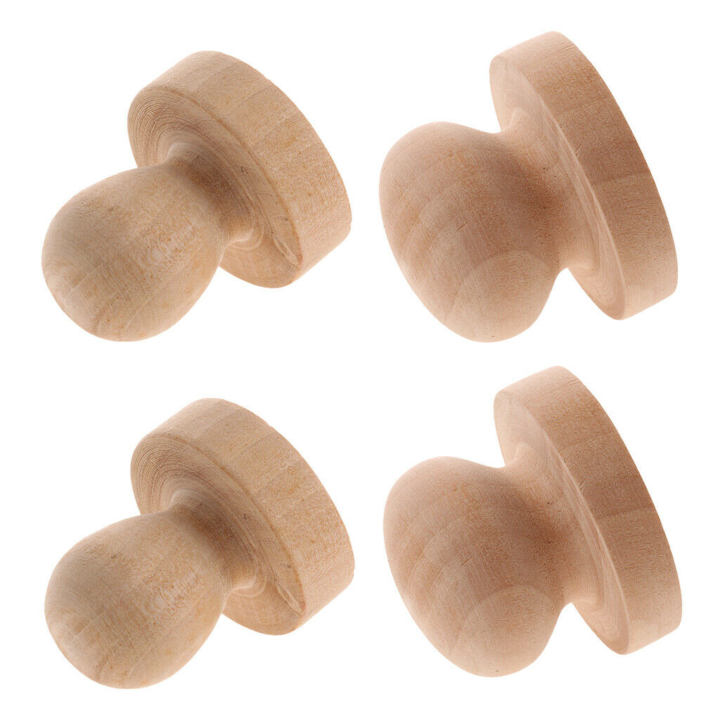 Prettyia 4x Wooden Rubber Stamp Handle for DIY Wood Craft Stamp Scrapbooking