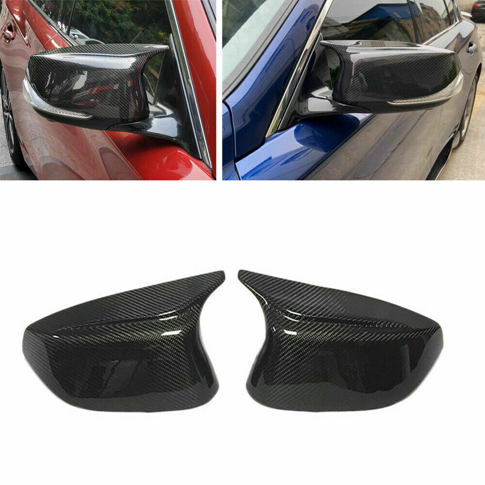 Mirror Covers Trim Carbon Fiber Style For Infiniti Q50 Q50S Q70 Q60 QX30 2014-21