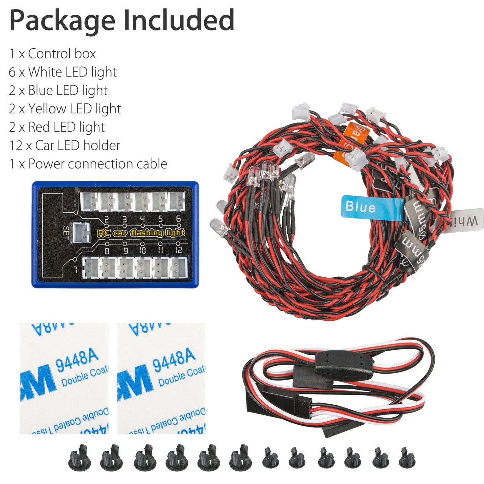 LED Light Kit Brake+Headlight+Signal 2.4ghz PPM FM For HSP RC 1/10 Car Truck