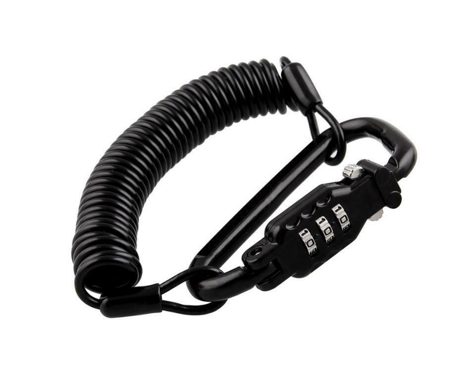 Motorcycle Helmet Lock Cable Black Tough Combination 3 Digit Password Anti-theft