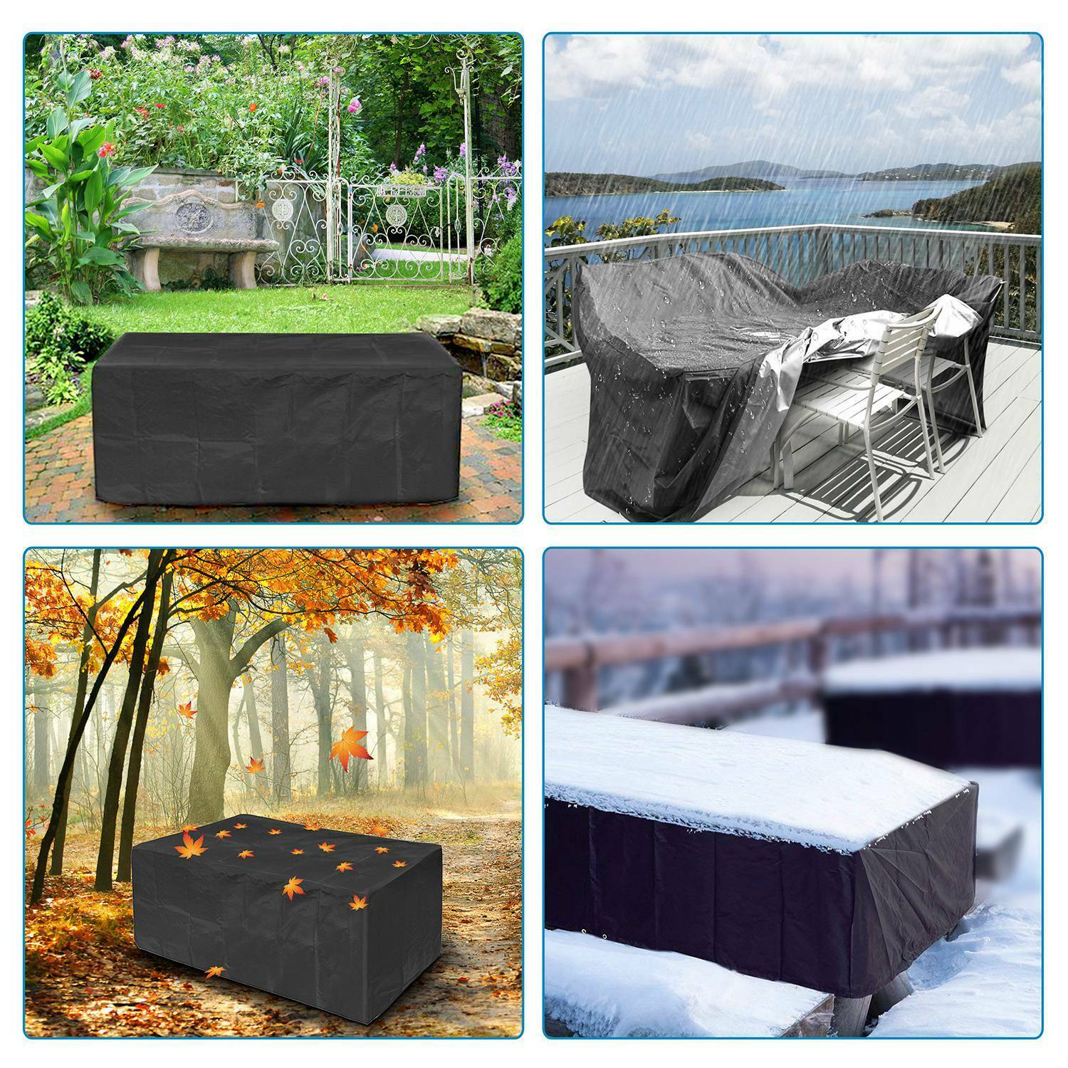 Waterproof Garden Patio Furniture Cover Rectangular Outdoor Rattan Table Cover