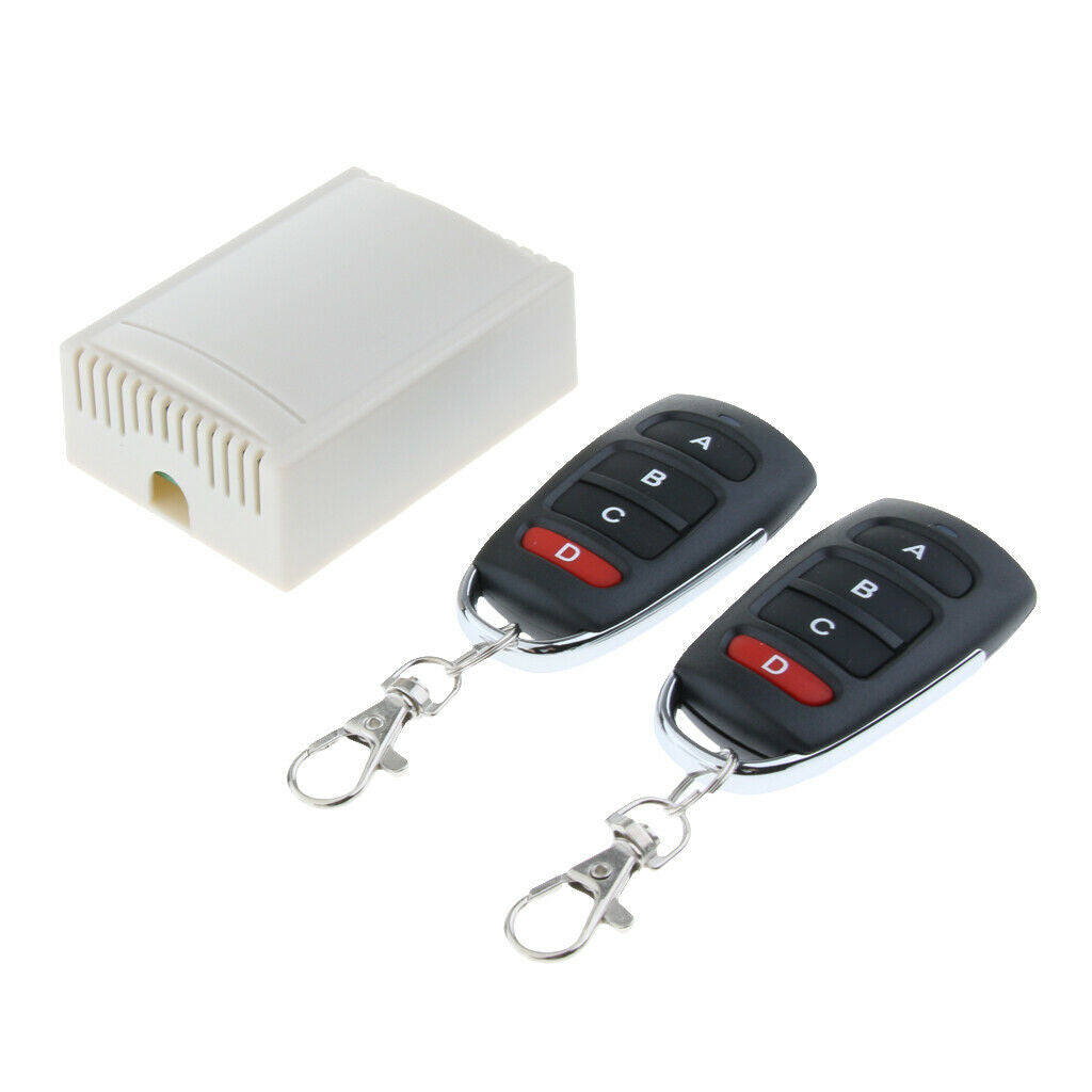 DC 12V 4-Channel RF Wireless Remote Controller Light Switch Relay Receiver