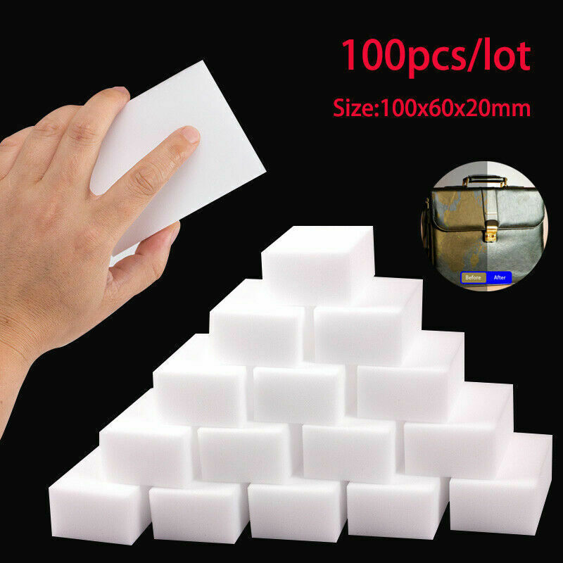 100Pcs/Set Sponge Eraser BULK PACK Melamine Cleaning Foam 3/4" Thick Pads Set AU