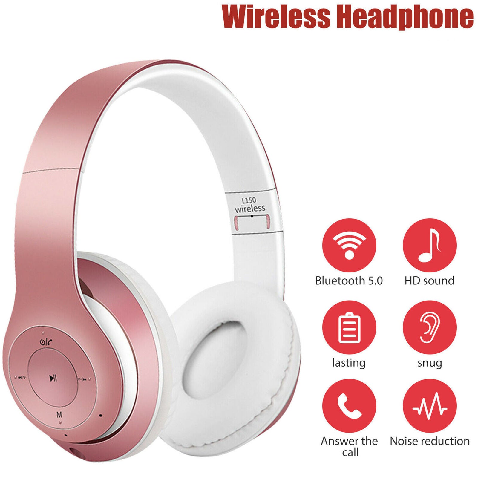 Wireless Headphones Bluetooth Over Ear Foldable Stereo Noise Cancelling Headsets