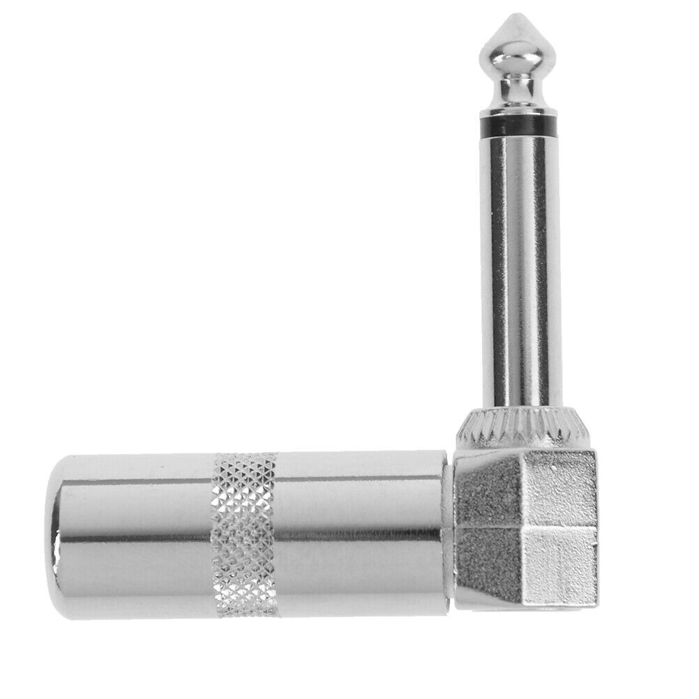 1/4 Inch 6.35mm Jack Right Angle Male Mono Plug L-shape Connector Guitar .l8
