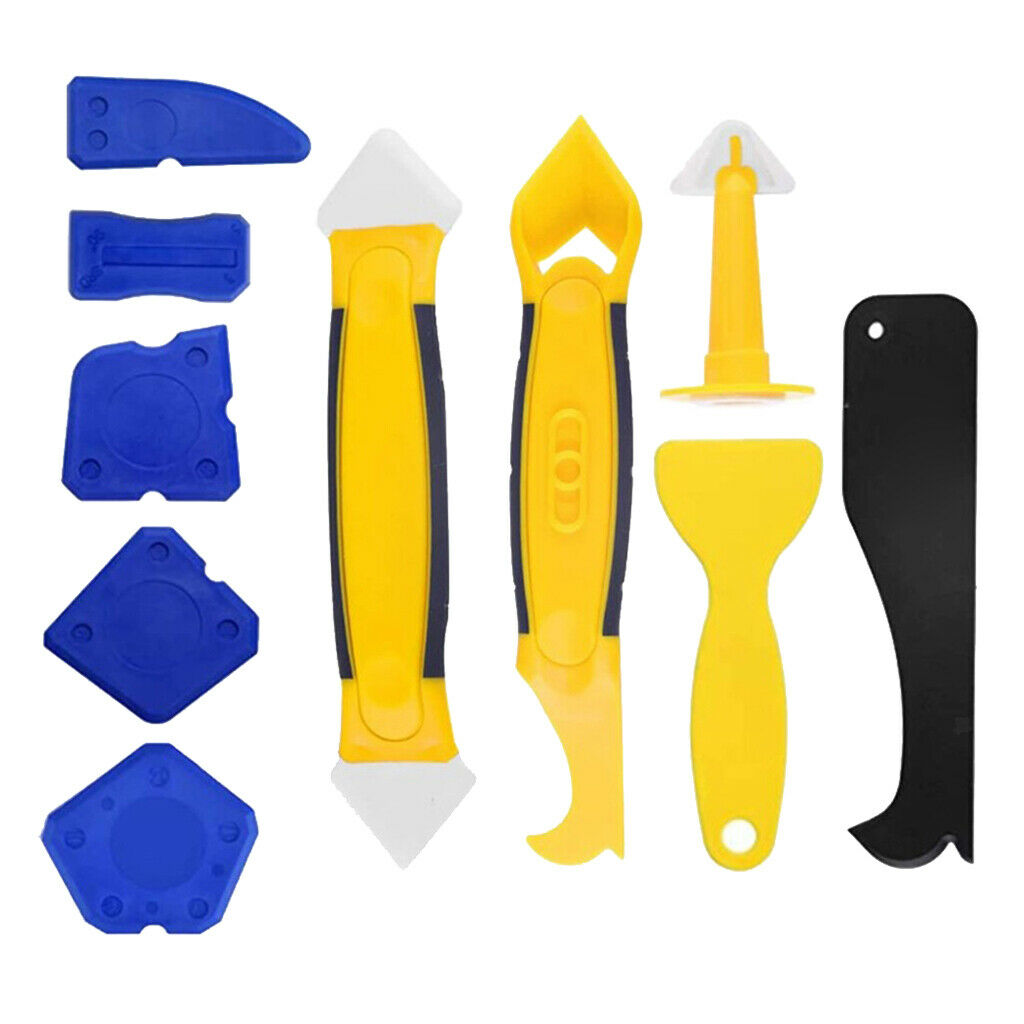 10pcs Silicone Scraper Caulking Grout Sealant Finishing Cleaning Kit Tool