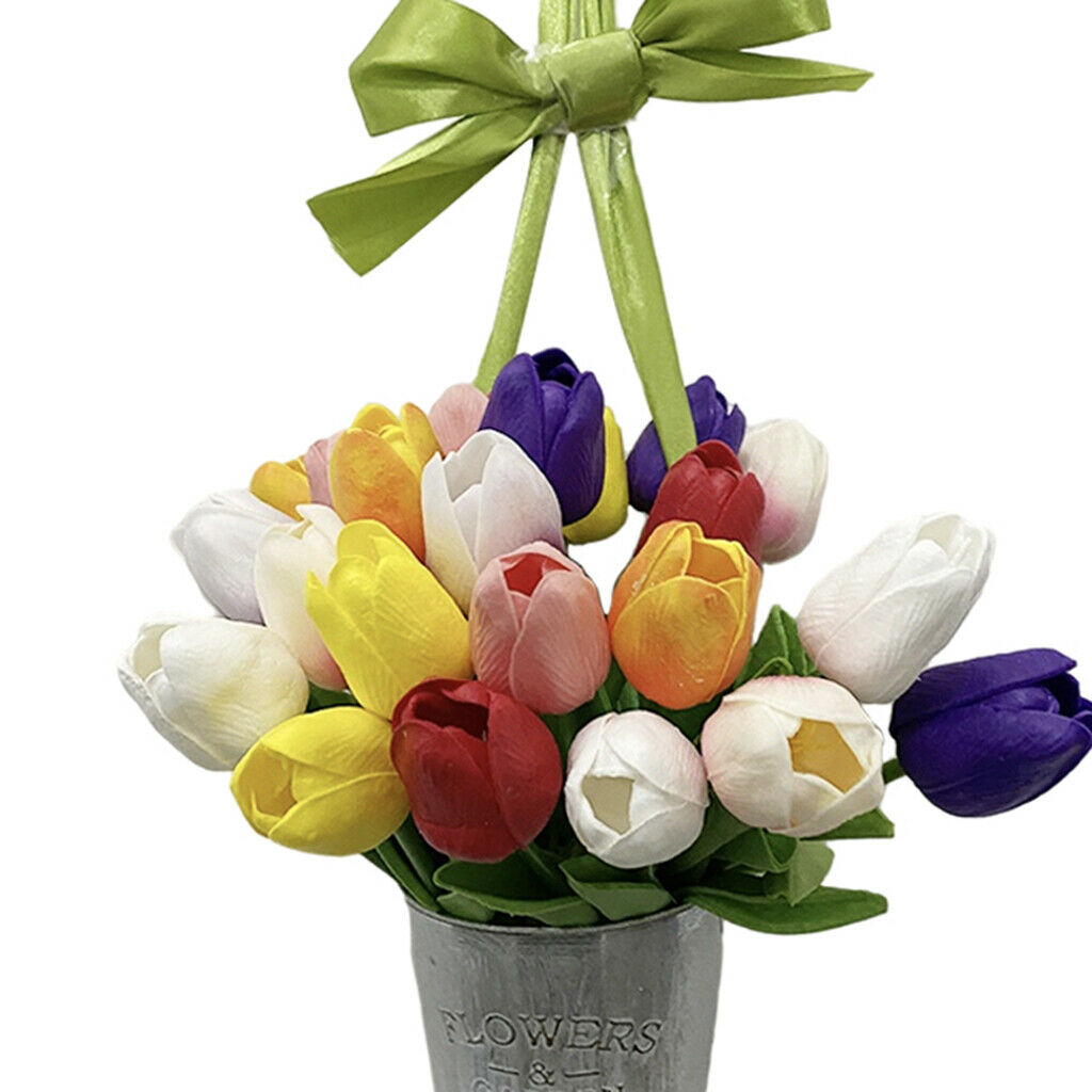 Tulip Bucket Wreaths for Front Door Wall Party Mother's Day Home Decor