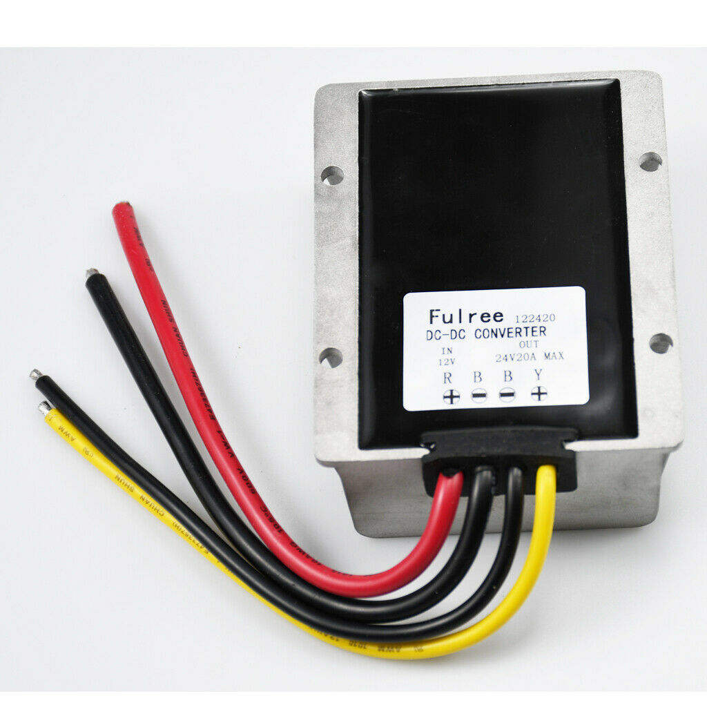 DC-DC 12V Step up 24V 20A 480W Power Adapter With Alloy Overheat Protection