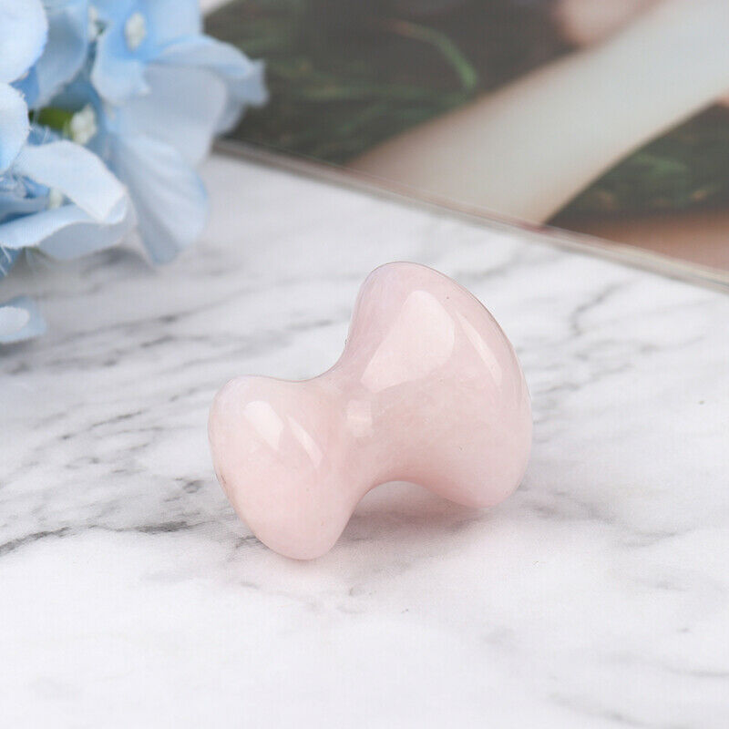 Face Massager Guasha Tool Natural Rose Quartz Mushroom Facial  Foot Acupunct SJ