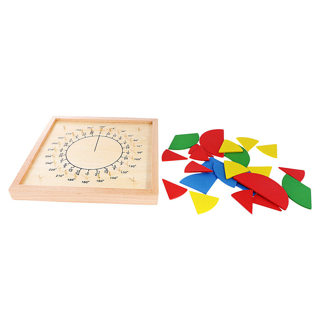 Montessori Math Faction Angle Board With Protractor Accessories Kids