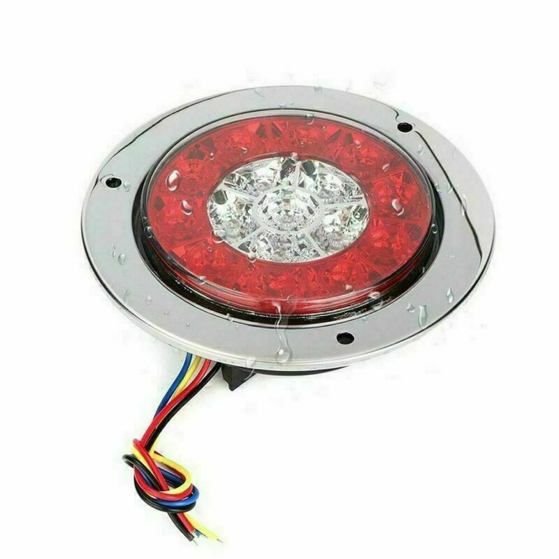 2x 4" 16 LED Round Truck Trailer RV Brake Stop Turn Tail Signal Light Red Amber