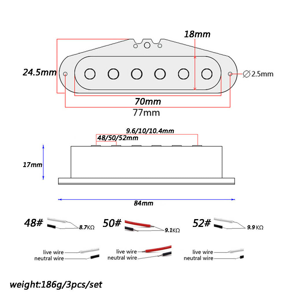 3x Metal Single Coil Neck Bridge Pickup Pickups For Electric Guitar Spare Parts
