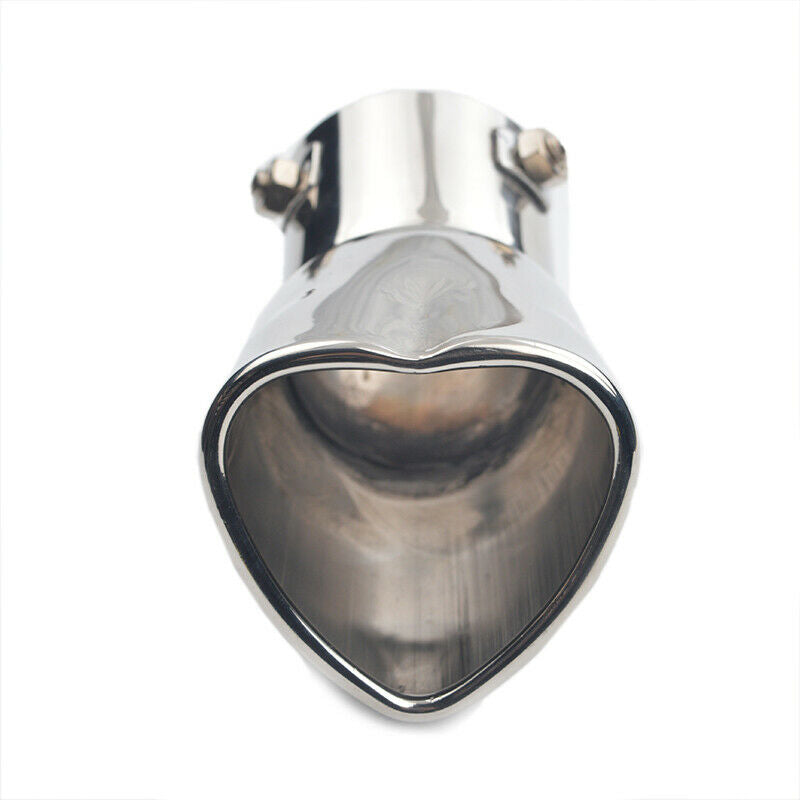 63mm Inlet Universal Exhaust Tip Pipe Car Heart Shape Tail Pipe Stainless Steel
