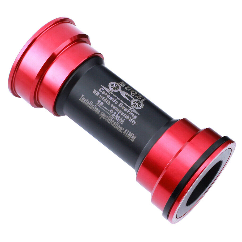 Bike Bottom Bracket Bicycle Replacement BB90-92 Ceramic Axis Shaft Red